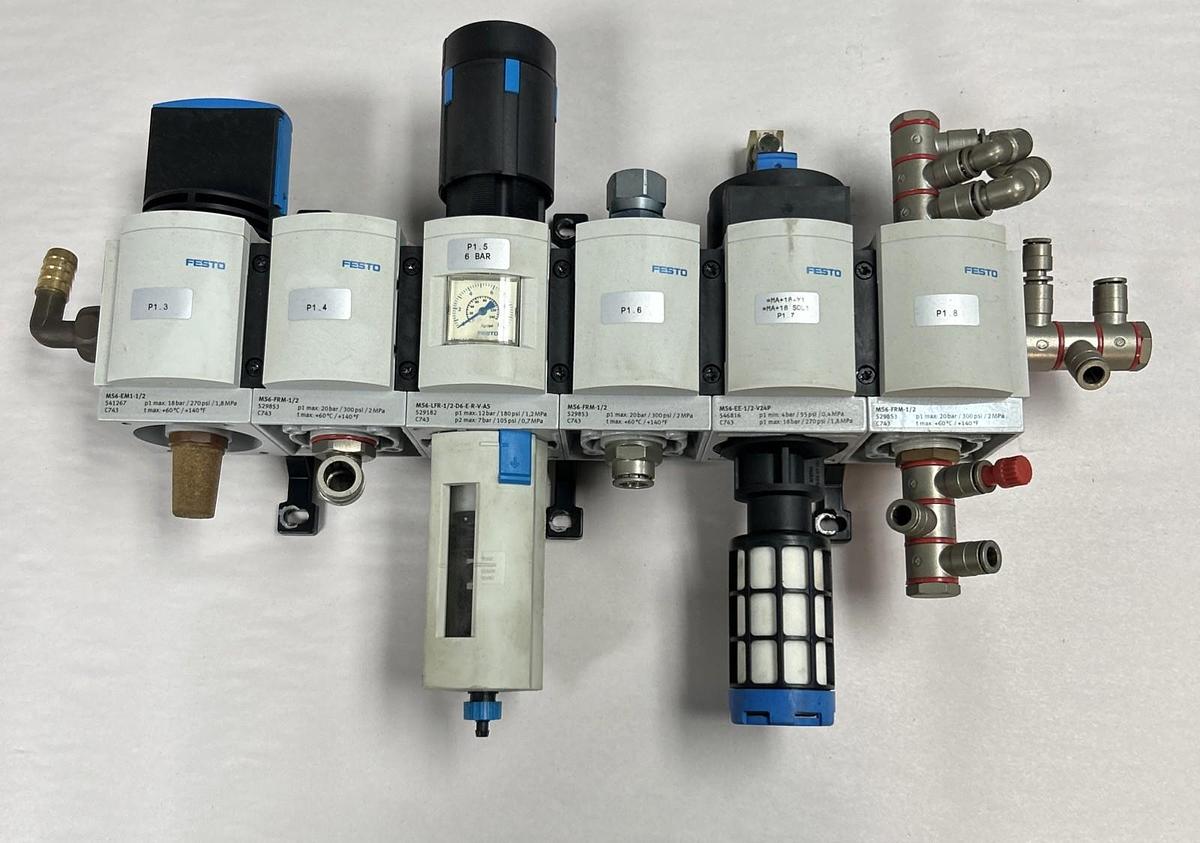 Used FESTO,MS6-LFR-1/2-D6-E-R-V-AS,FILTER REGULATOR ASSEMBLY