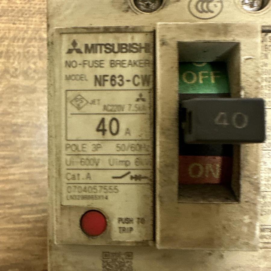 Used MIsubishi,F63-CW,40 Amp Circuit Breaker