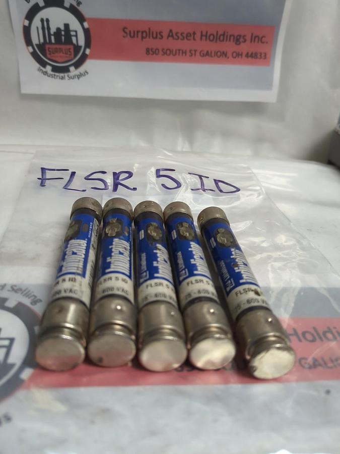 Used LITTELFUSE,FLSR5ID,INDICATOR 5 AMP FUSE LOT OF 5 PRE-OWNED