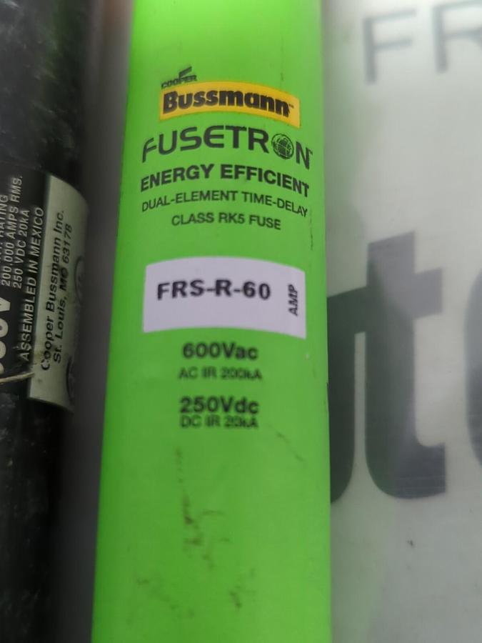 COOPER BUSSMANN,FRS-60,FUSETRON 60 AMP FUSE LOT OF 2 NOS