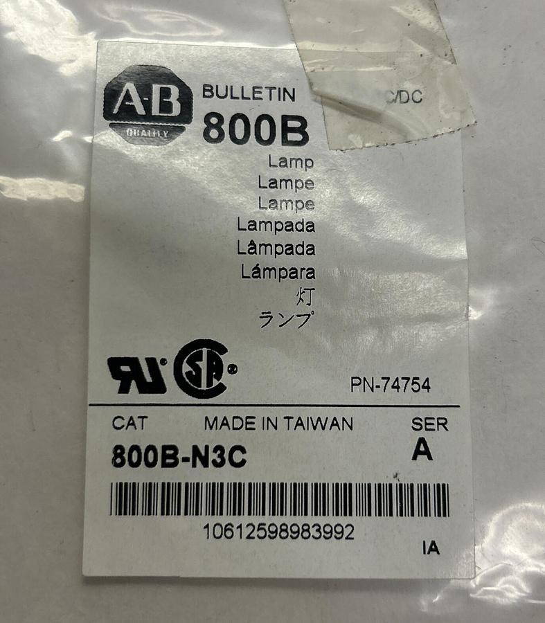 Used ALLEN BRADLEY,800B-N3C,SER A LAMP NEW