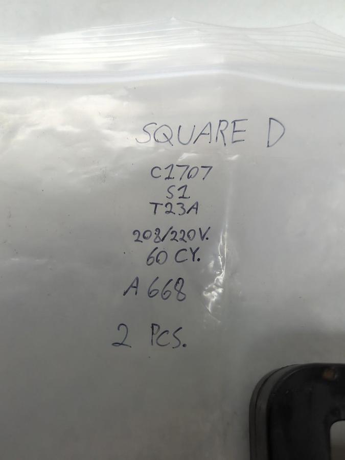 Used SQUARE D,C1707,COIL 208/220V 60HZ LOT OF 2 PRE-OWNED