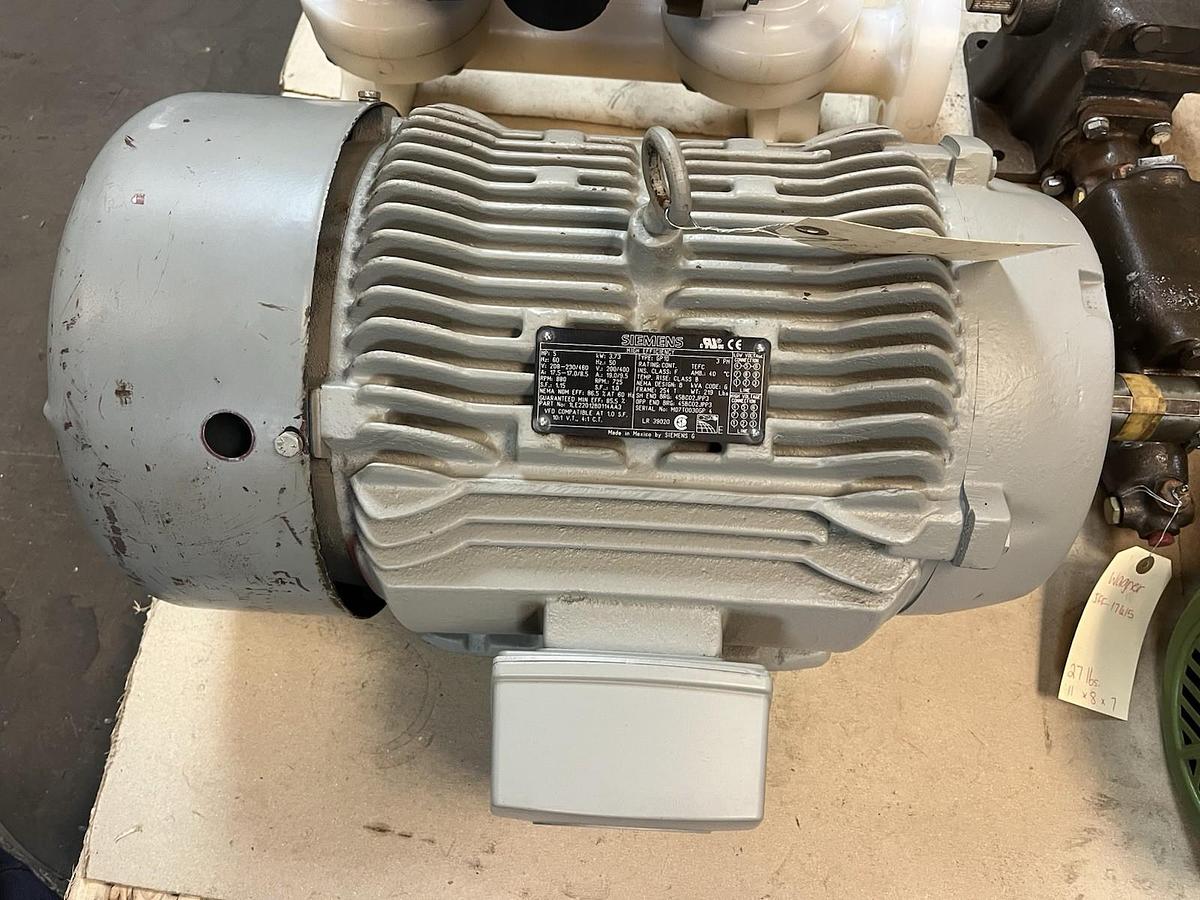 Used SIEMENS,1LE22012BD114AA3,GP10 MOTOR 5HP 880RPM 3PH 254T