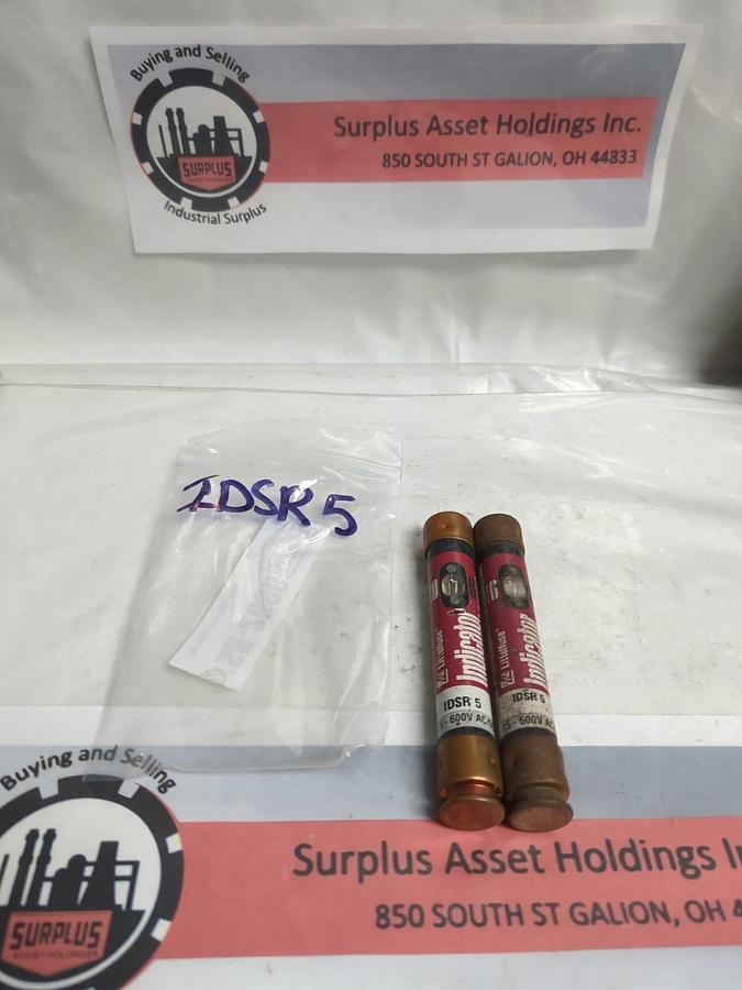 Used LITTELFUSE,IDSR5,INDICATOR 5 AMP FUSE LOT OF 2 PRE-OWNED