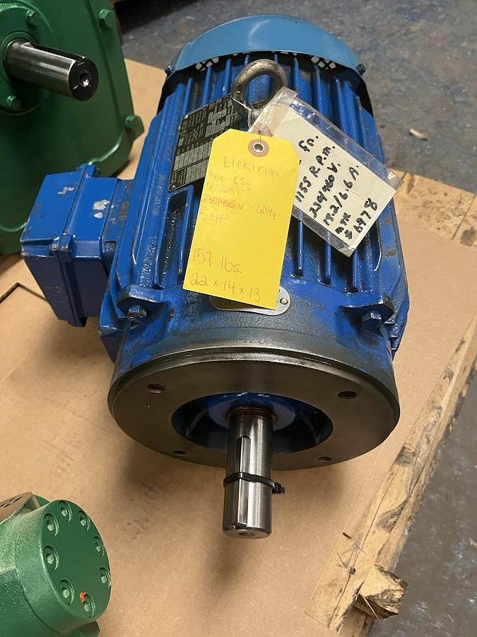 Used ELEKTRIM,151041-CC025A,ESQ MOTOR 5HP 1155RPM 215T 3PH
