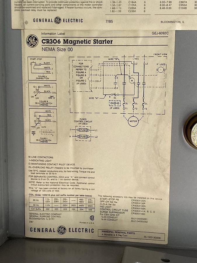 General Electric,CR306,Magnetic Starter NEMA Size 00