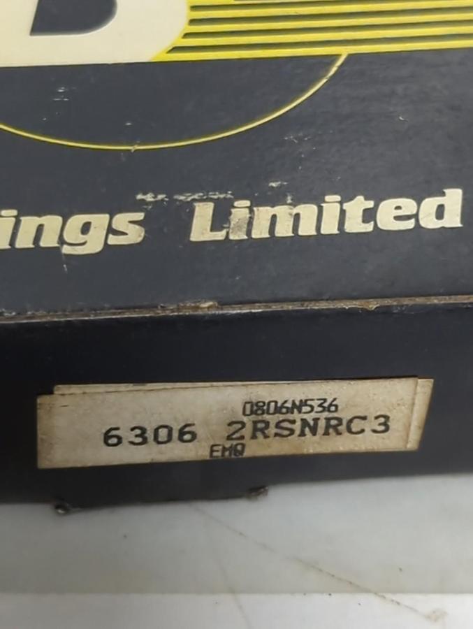 BEARINGS LIMITED,6306 2RSNR C3,SEALED DEEP GROOVE BALL BEARING W/ SNAP RING NOS