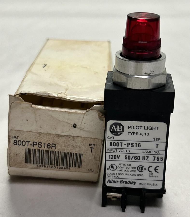 ALLEN BRADLEY,800T-PS16R,RED PILOT LIGHT NOS
