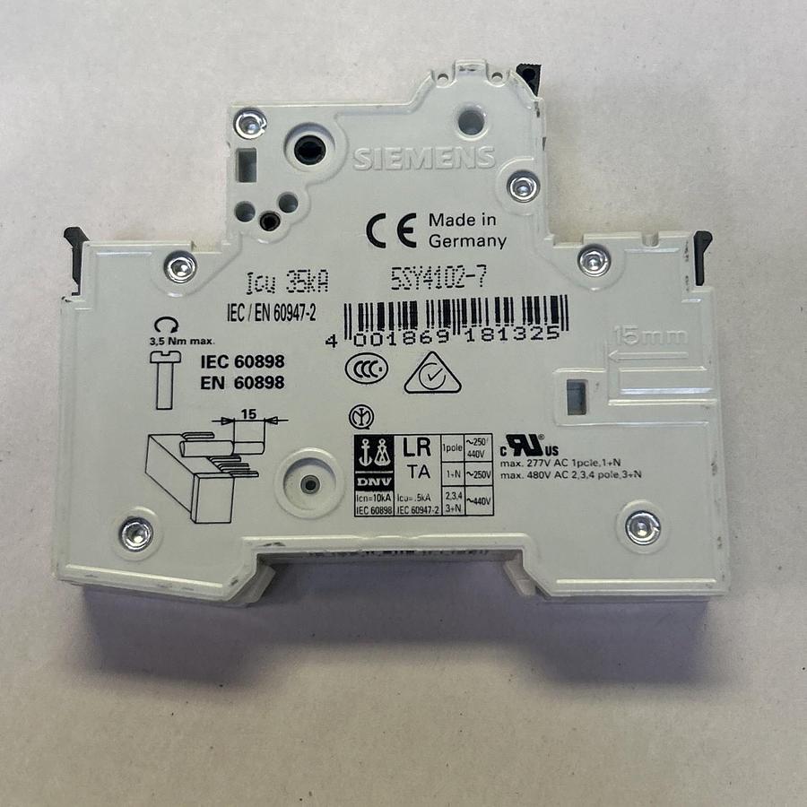 Used SIEMENS,5SY4102-7,CIRCUIT BREAKER 2A 230/400V LOT OF 16