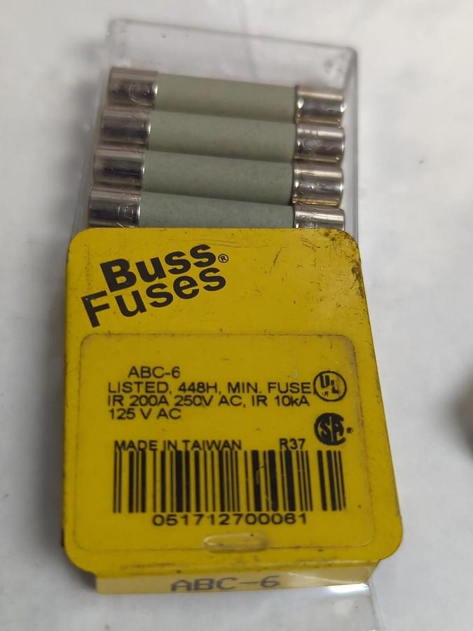 COOPER BUSSMANN,ABC-6,6 AMP FUSE LOT OF 13 NOS