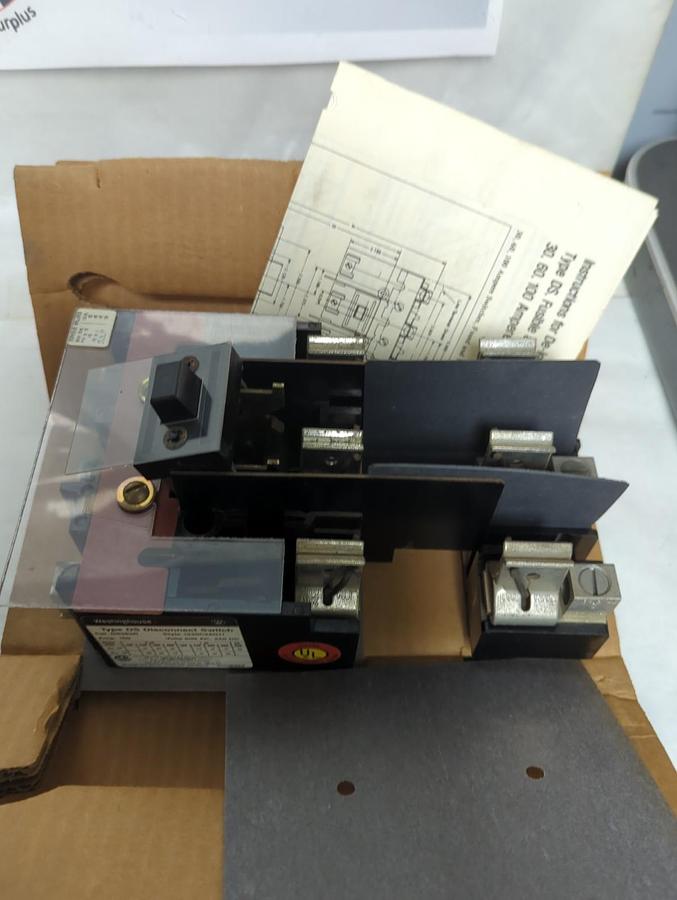 WESTINGHOUSE,DS363R,TYPE DS DISCONNECT SWITCH 3-POLE 100 AMP 600VAC 250VDC NOS