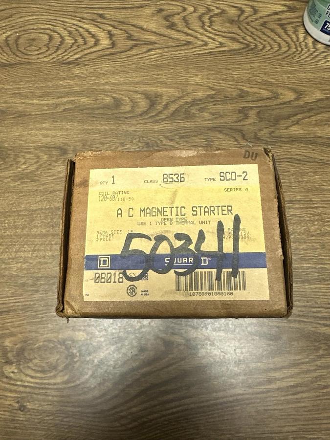 Used Square D,8536-SCO-2,AC Magnetic Starter Nema Size 1