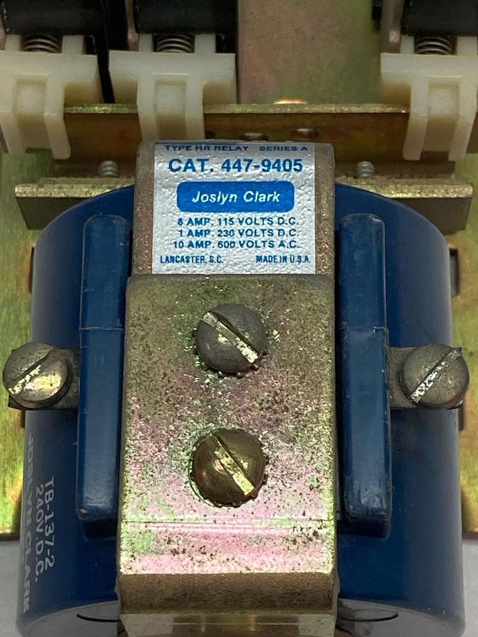 Used Joslyn Clark,447-9405,Relay Series A Type HR Relay 1-10A 115-600V