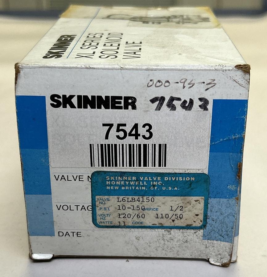 Used SKINNER,L6LB4150,SOLENOID VALVE 10-150PSI 1/2INCH NEW