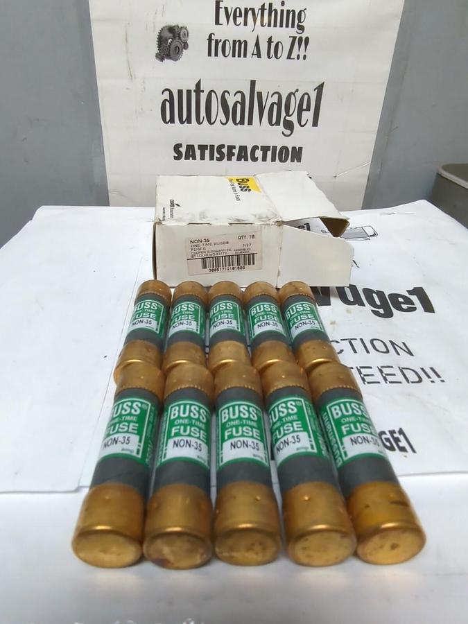 COOPER BUSSMANN,NON-35,ONE TIME 35 AMP FUSES BOX OF 10 NEW