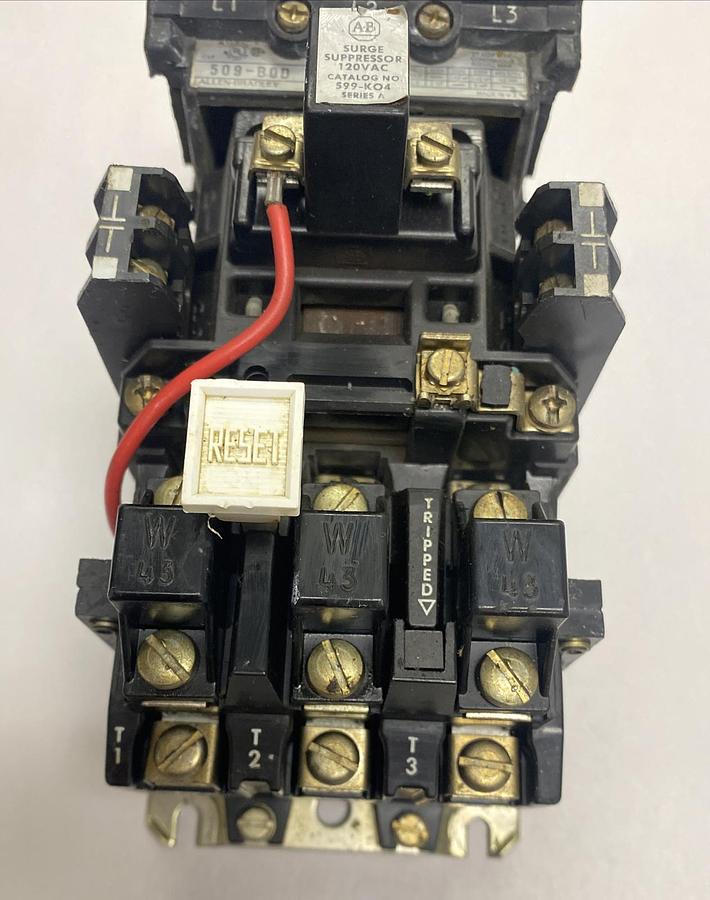Used Allen-Bradley,509-B0D,Ser B Starter Size 1 27A 600V