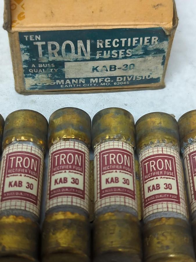 COOPER BUSSMANN,KAB-30,RECTIFIER 30 AMP FUSES BOX OF 9 NOS