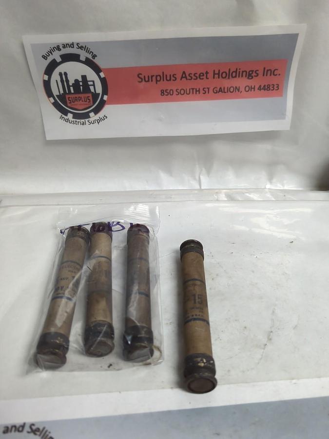 Used GE,GF6B15,CLF FUSE 15 AMP LOT OF 4 PRE-OWNED