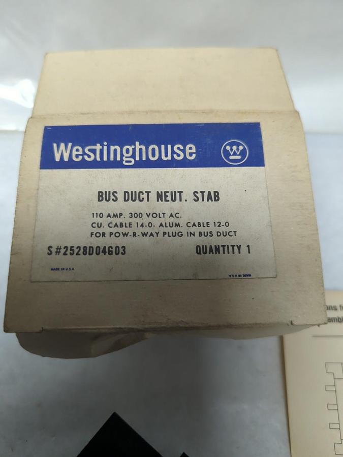 WESTINGHOUSE,2528D04G03,BUS DUCT NUET STAB NOS