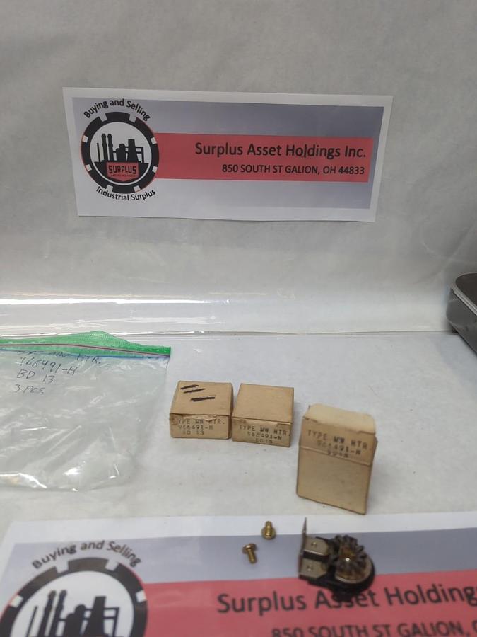 WESTINGHOUSE,966 491-H,TYPE MW OVERLOAD THERMAL HEATER RELAY LOT OF 3 NOS