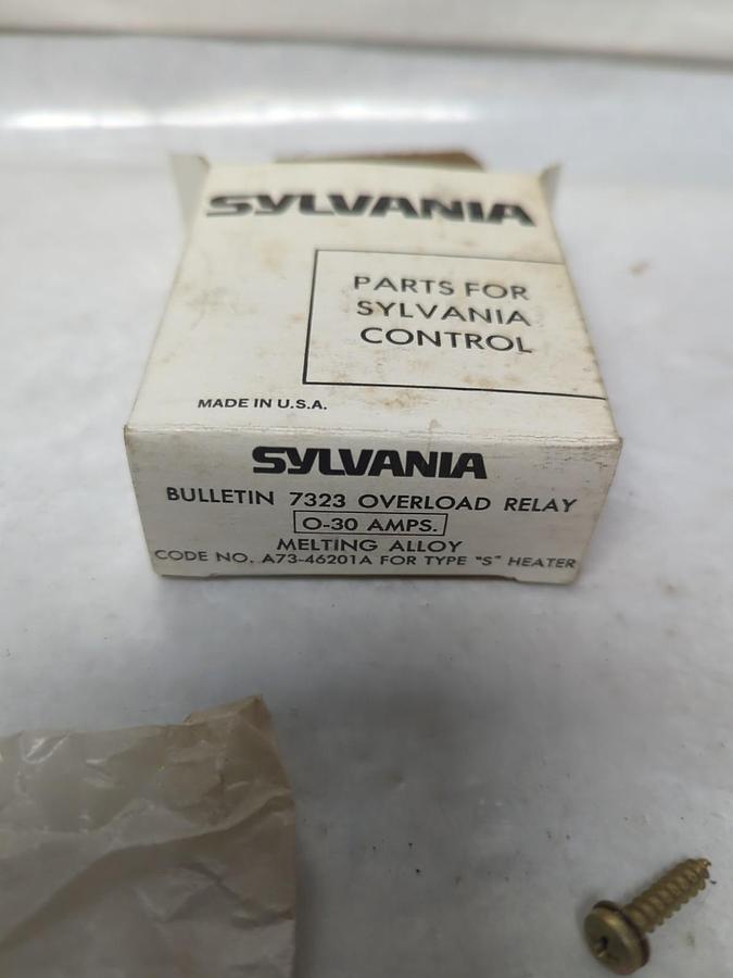 SYLVANIA,A73-46201A,OVERLOAD RELAY 0-30 AMP NOS