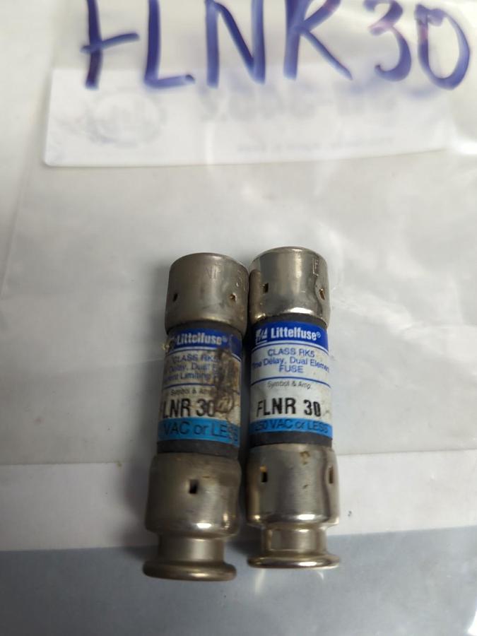 Used LITTELFUSE,FLNR30,TIME-DELAY 30 AMP FUSE LOT OF 2 PRE-OWNED