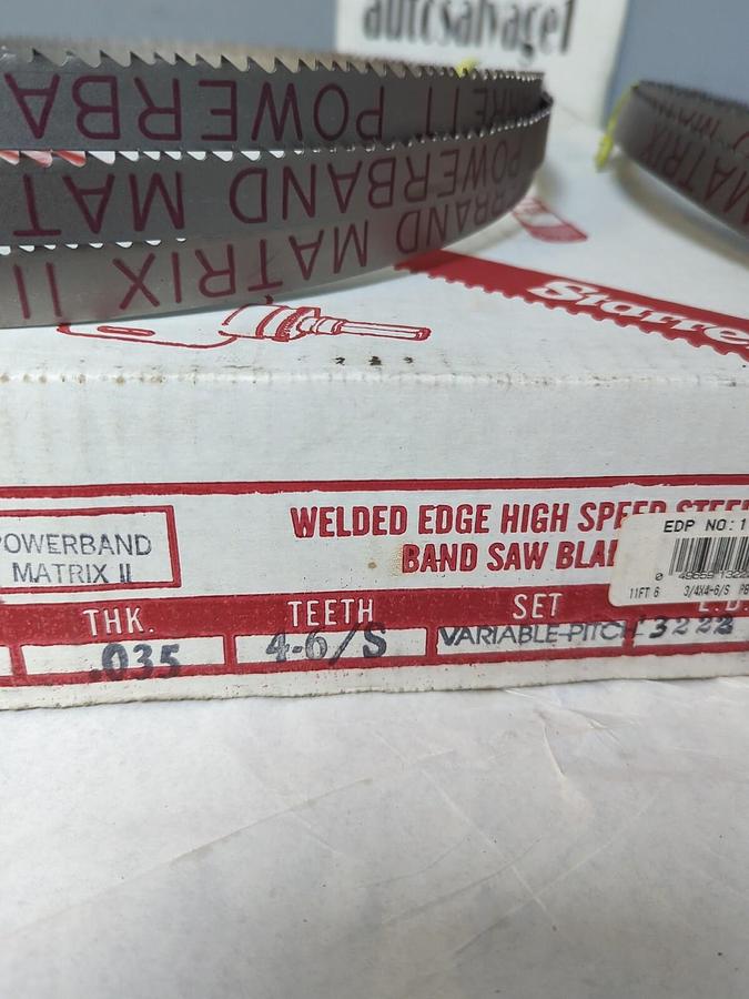 STARRETT POWERBAND II,NA,1 1FT-6 IN 3/4 W  .035 THICK  4-6/S TEETH LOT OF 2 NOS