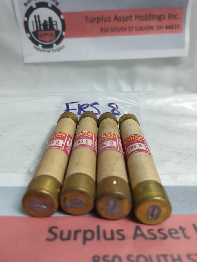 Used COOPER BUSSMANN,FRS-8,FUSETRON 8 AMP FUSE LOT OF 4 PRE-OWNED