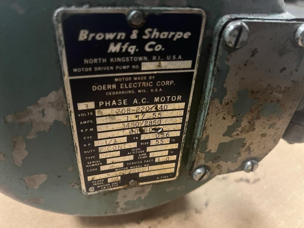 Used BROWN AND SHARPE,63473B0G1,AC MOTOR 1/3HP 3450RPM D56 3PH