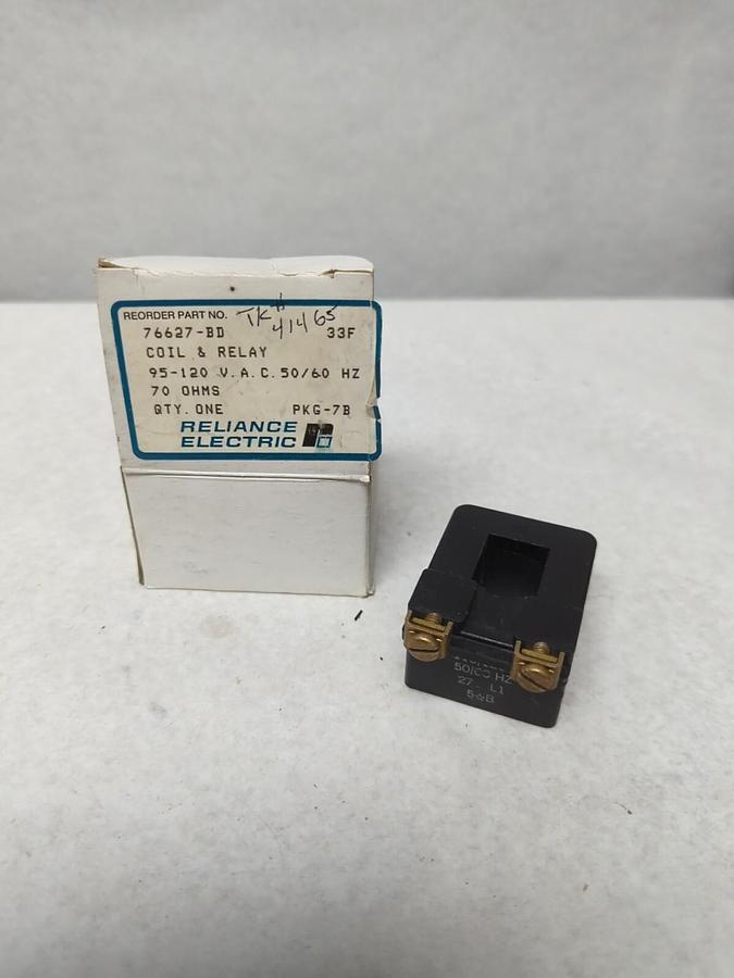 RELIANCE ELECTRIC,76627-BD,COIL/RELAY 95-120VAC 50/60HZ 70 OHMS NOS