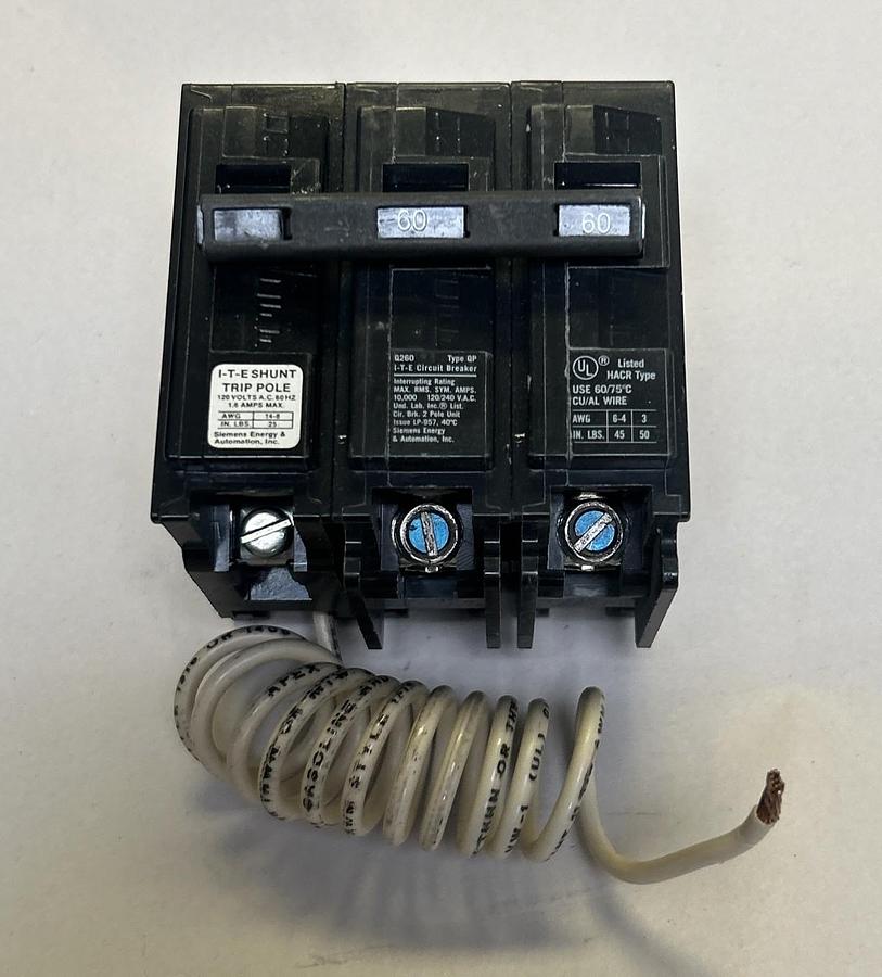 Used ITE,Q260,CIRCUIT BREAKER 20A 120/240V 2P