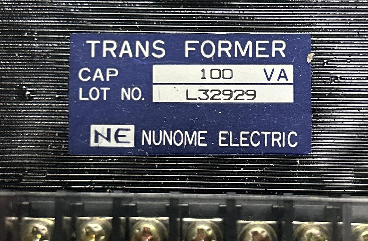 NUNOME ELECTRIC,L32929,TRANSFORMER 100VA NOS