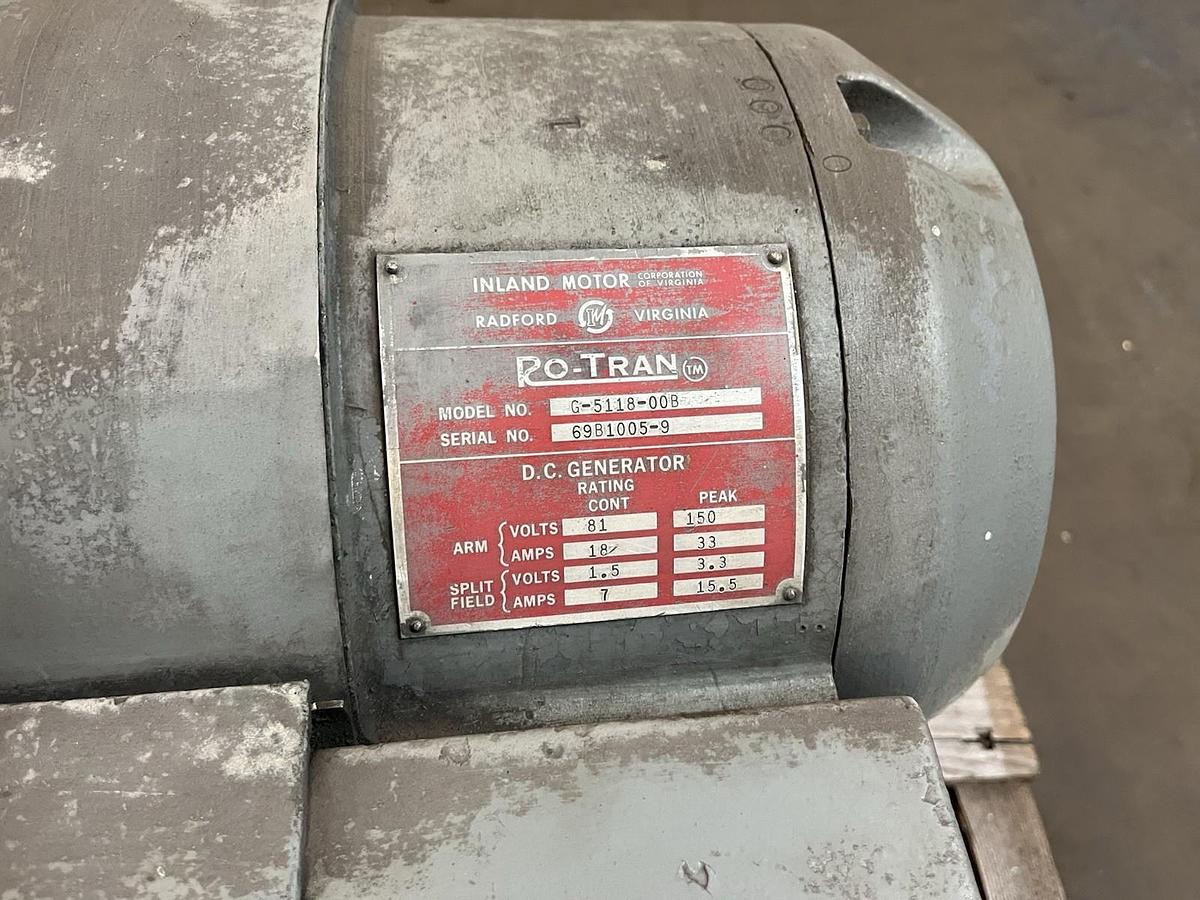 Used INLAND MOTORS,MG-5125-00B,RO TRAN AC DRIVE MOTOR W DC GENERATORS