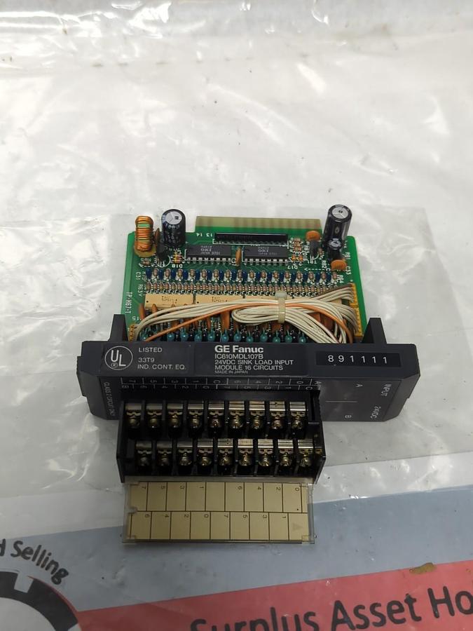 Used GE FANUC,IC610MDL107B,SINK LOAD INPUT MODULE 16-CIRCUITS 24VDC PRE-OWNED