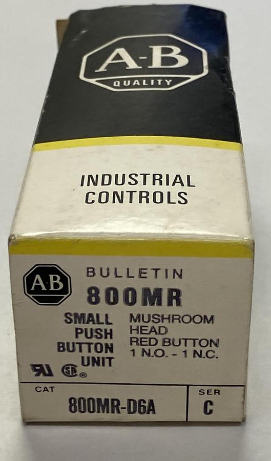 Used ALLEN BRADLEY,800MR-D6A,SER C RED PUSH BUTTON NEW
