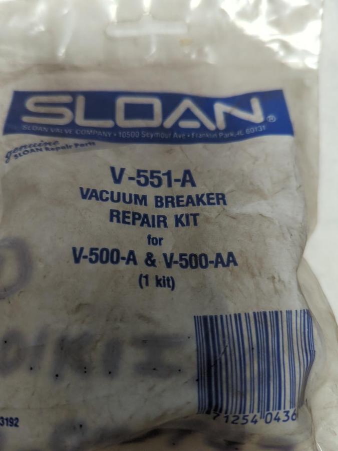SLOAN,V-551-A,VACUUM BREAKER REPAIR KIT FOR V-500 & V-500-AA LOT OF 2 NOS