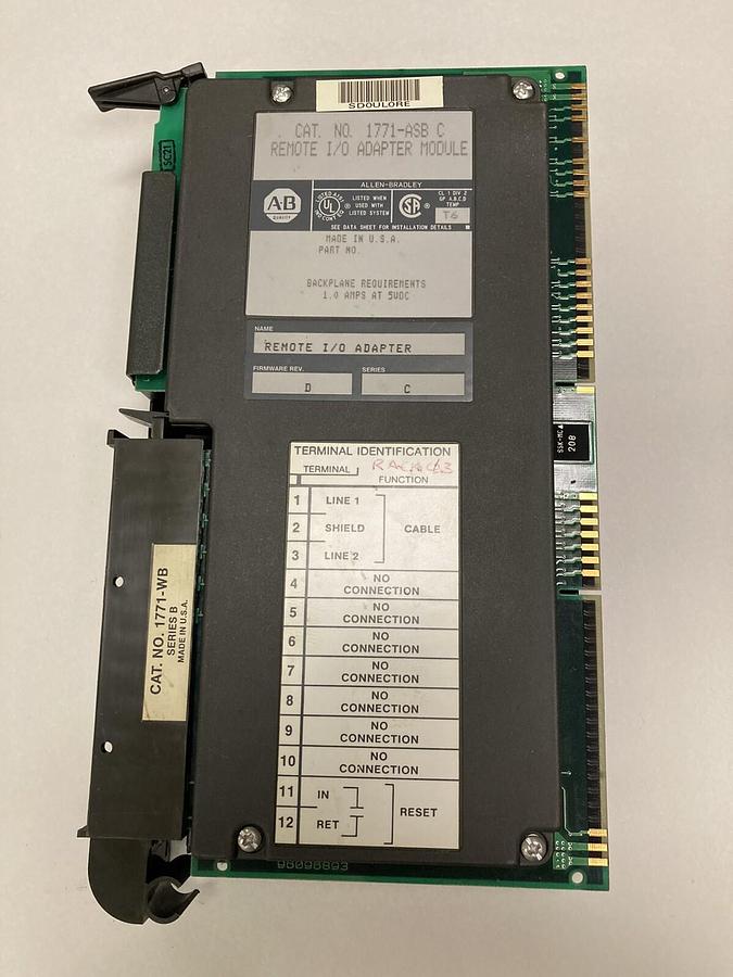Used Allen Bradley,1771-ASB,Ser C I/O Adapter Module 1771ASB