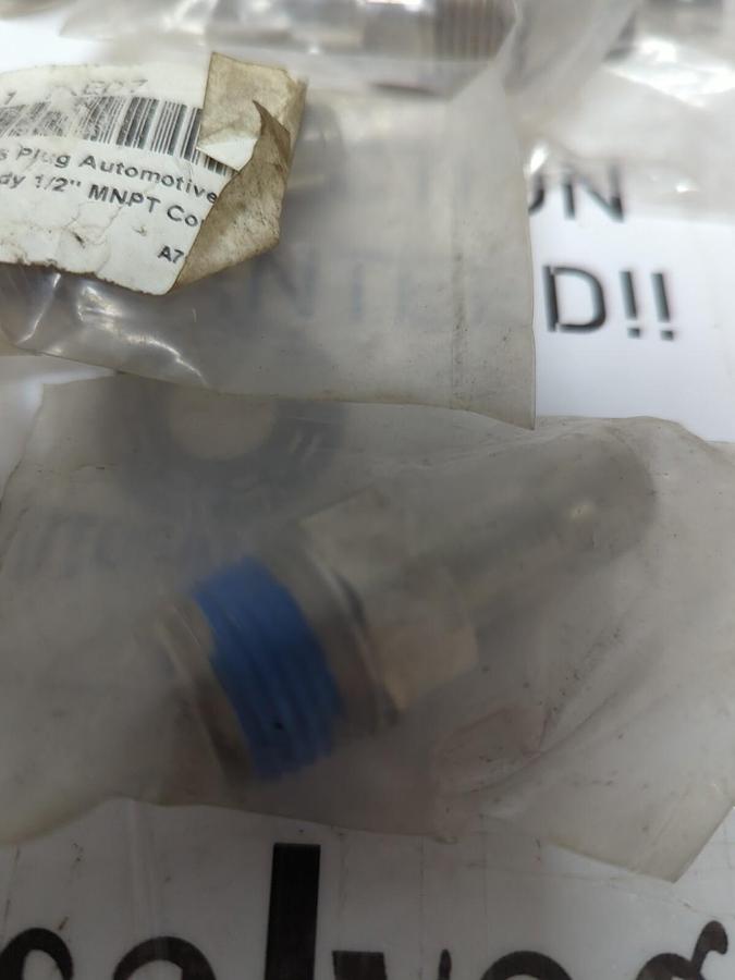 SS PLUG AUTOMOTIVE,1KED7,3/8 INCH BODY 1/2 INCH MNPT CONNECTION LOT OF 7 NOS