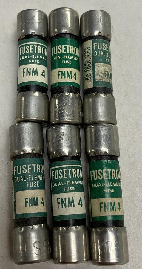Cooper Bussmann,FNM-4,Fusetron Fuse Lot Of 6