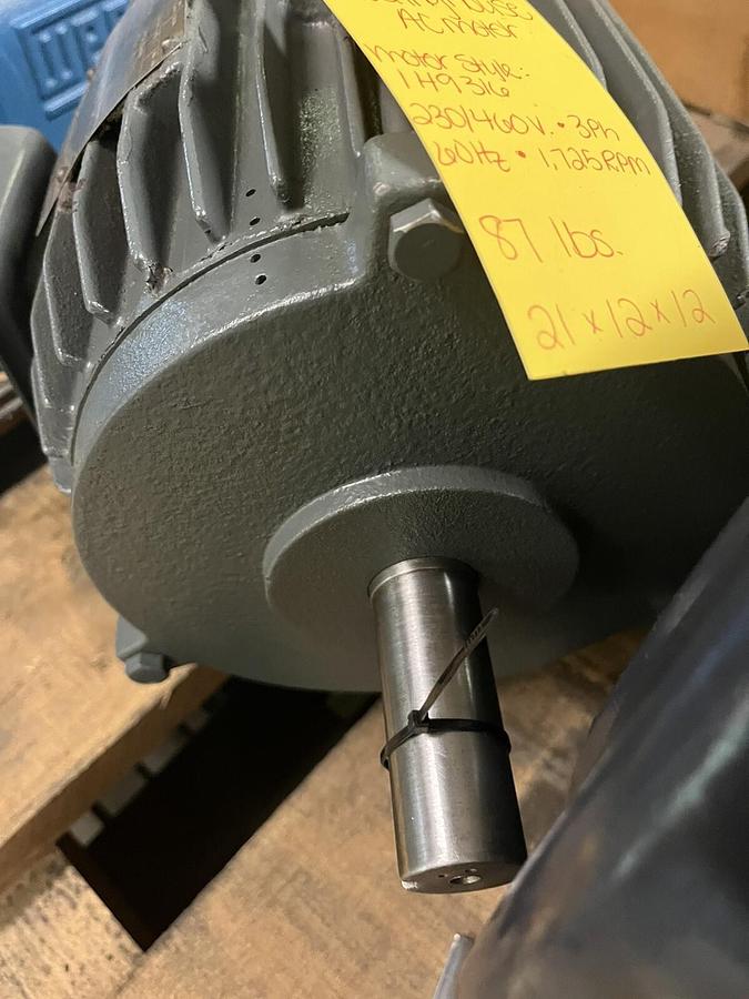 Used Westinghouse,1H9316,DUAL SHAFT MOTOR 5HP 1725RPM 3PH 230/460V 184TZ