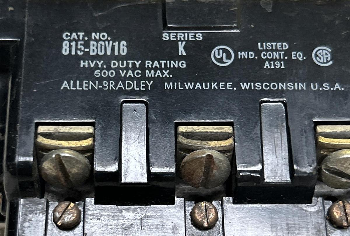 Used ALLEN BRADLEY,815-B0V16,OVERLOAD RELAY