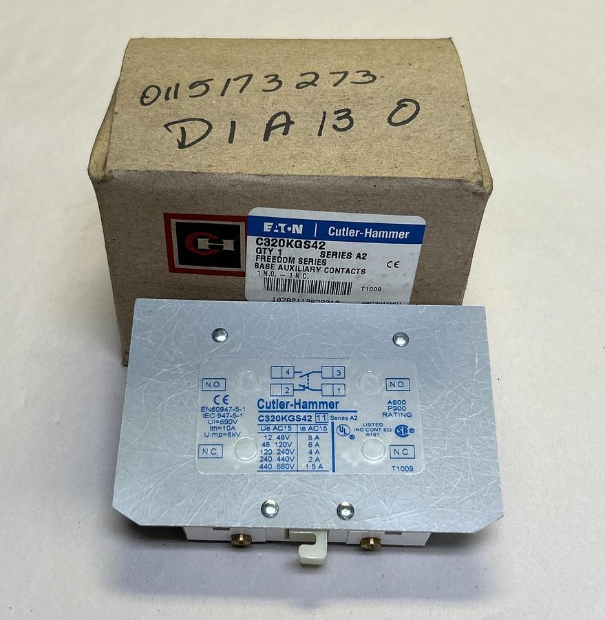 EATON CUTLER-HAMMER,C320KGS42,AUXILIARY CONTACT NOS