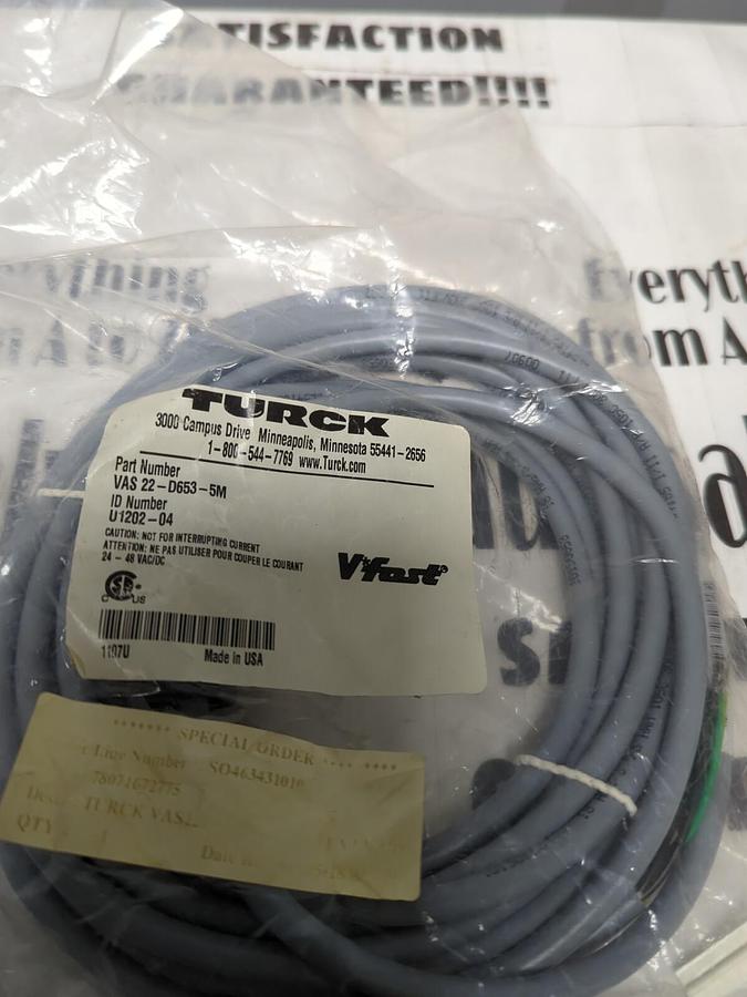 TURCK,VAS 22-D653-5M,V*FAST CORDSET  U1202-04 NEW
