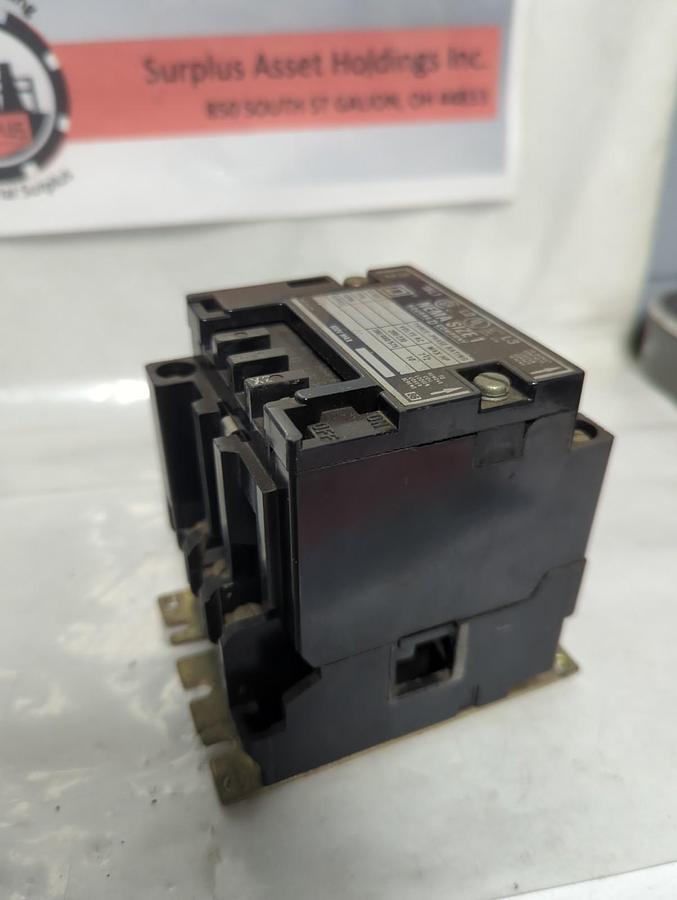 Used SQUARE D,8502-SC0-2,CONTACTOR SIZE 1 PRE-OWNED
