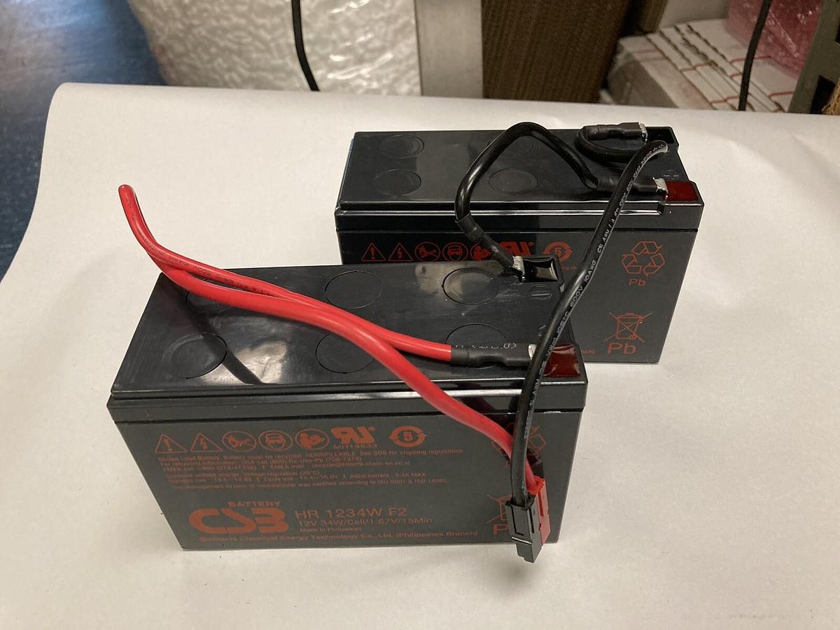 Used CSB,HR1234W,F2 12V 34W Sealed Lead Acid Battery Lot of 2