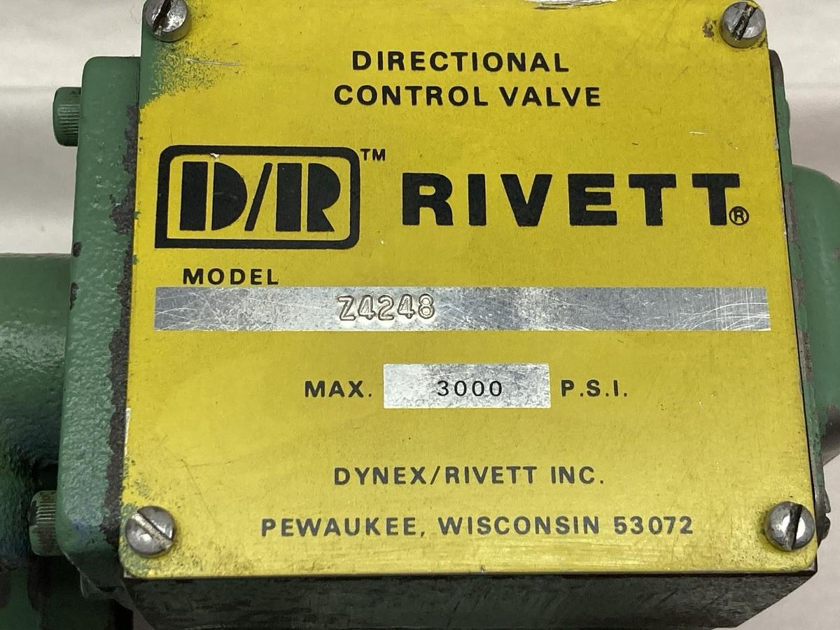 Used D/R Rivett,Model Z-4248,Directional Control Valve 3000psi