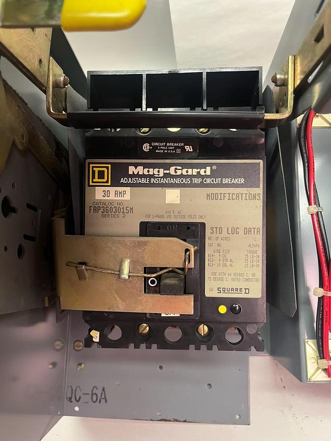 Used SQUARE D,MODEL 5,SIZE 1 MCC 8536SCO3 STARTER BUCKET 30A FAP360315H BREAKER