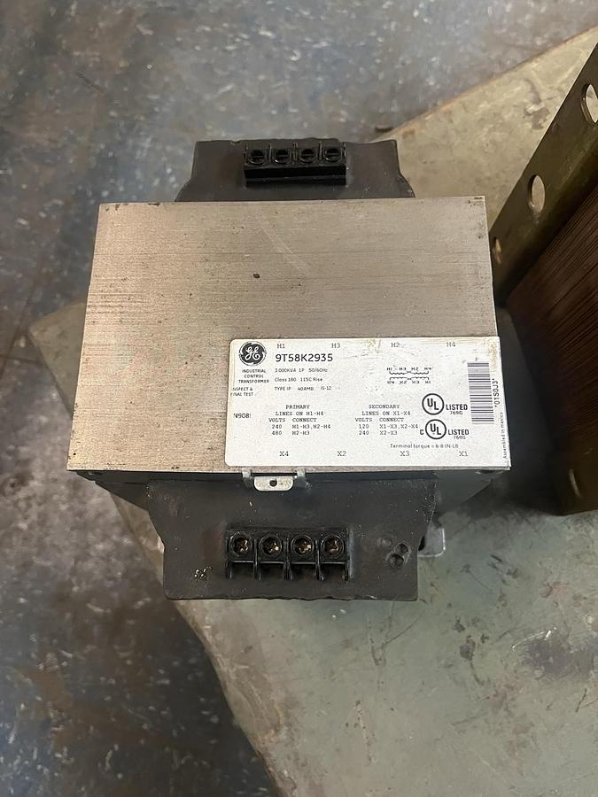 Used GE,9T58K2935,TRANSFORMER 3KVA HV 240X480 LV 120X240 1PH