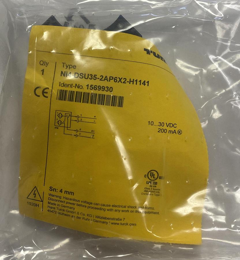 Used TURCK,NI4-DSU35-2AP6X2-H1141,VALVE SENSOR NEW