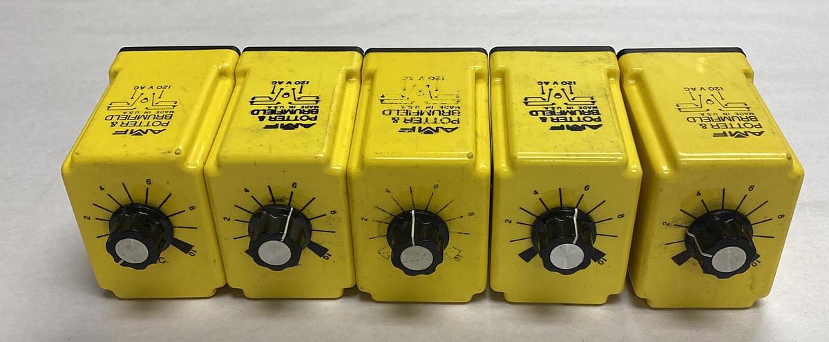 Used Potter & Brumfield,CDB-38-70003,Time Delay Relay 120V 0.1-10Sec Lot Of 5